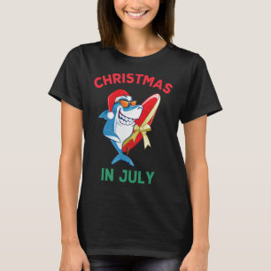 Shark Christmas In July Summer Vacation Beach Men  T-Shirt
