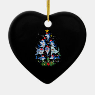 Shark Christmas Tree Funny Shark Lover Christmas P Ceramic Tree Decoration