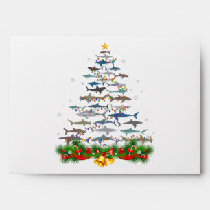 Shark Christmas Tree Shark Lovers Gifts Envelope