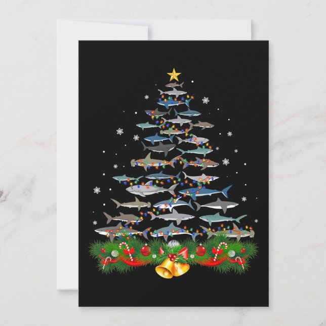 Shark Christmas Tree Shark Lovers Gifts Invitation (Front)