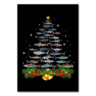 Shark Christmas Tree Shark Lovers Gifts Table Number
