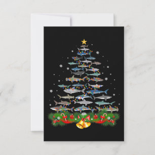 Shark Christmas Tree Shark Lovers Gifts Thank You Card
