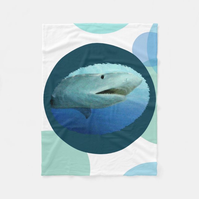 Shark Circles Fleece Blanket (Front)