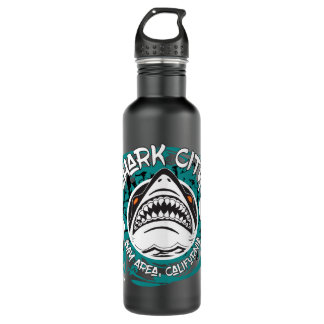Shark City Teal Grunge Waterbottle 710 Ml Water Bottle