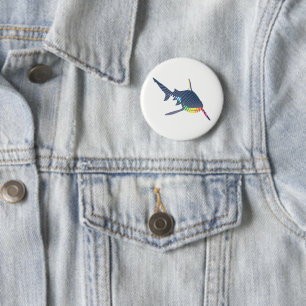 Shark Colour Swirl 6 Cm Round Badge