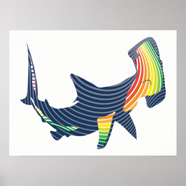 Shark Colour Swirl Poster (Front)