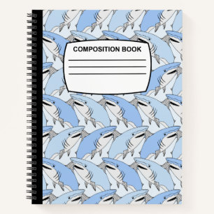 Shark composition notebook spiral wide ruled