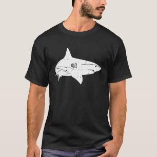 Shark Cool Distressed Graphic Vintage Shark T-Shirt
