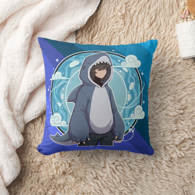 Shark Costume Coffee Art Cushion (Blanket)