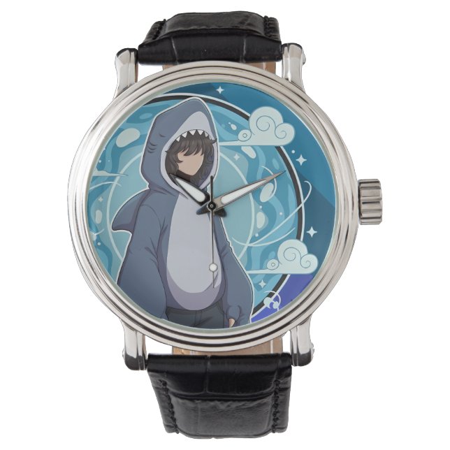 Shark Costume Coffee Art Watch (Front)