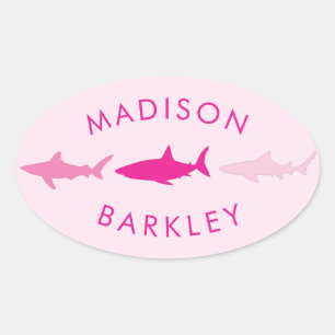 Shark Cute Kids Oval Sticker