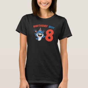 Shark  Cute Kids Sharks Graphic Birthday Boy 8 T-Shirt