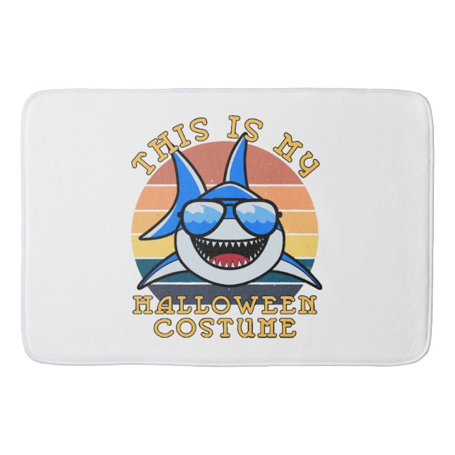 Shark Daddy Spooky Sunset Funny Bath Mat (Front)