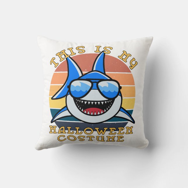 Shark Daddy Spooky Sunset Funny Cushion (Back)