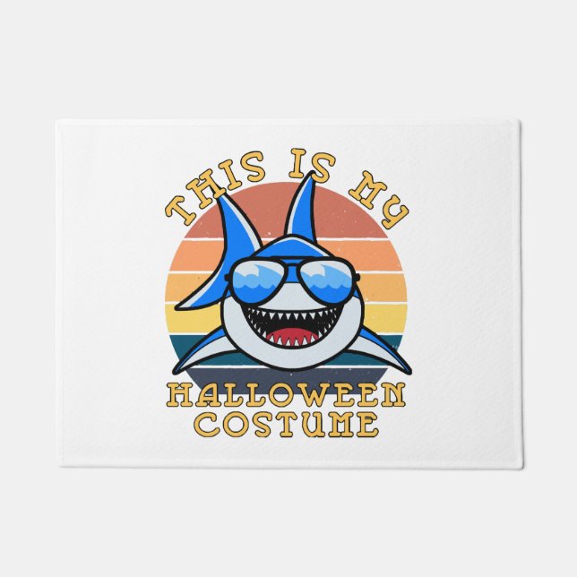 Shark Daddy Spooky Sunset Funny Doormat (Front)
