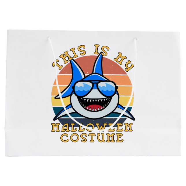 Shark Daddy Spooky Sunset Funny Large Gift Bag (Back)