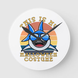 Shark Daddy Spooky Sunset Funny Round Clock