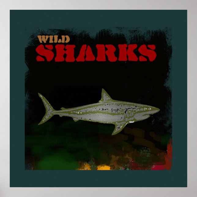 shark decorative print (Front)