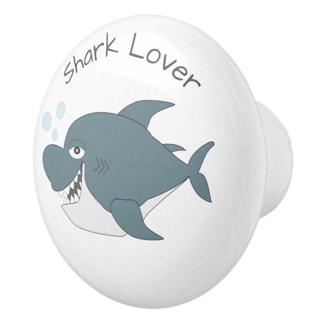 Shark Design Personalised Ceramic Knob (Right)