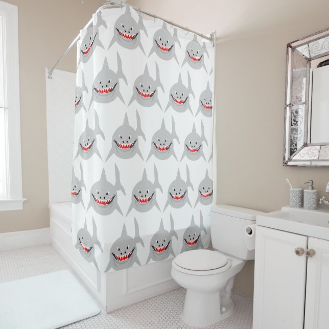 Shark Design Shower Curtain (In Situ)
