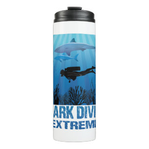 Shark Diving Extreme Scuba Diver Thermal Tumbler