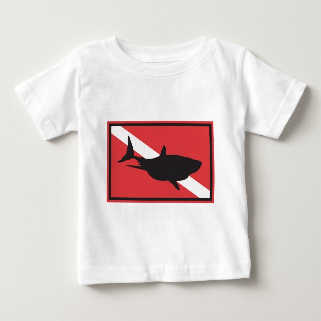 Shark Diving Flag Baby Baby T-Shirt (Front)