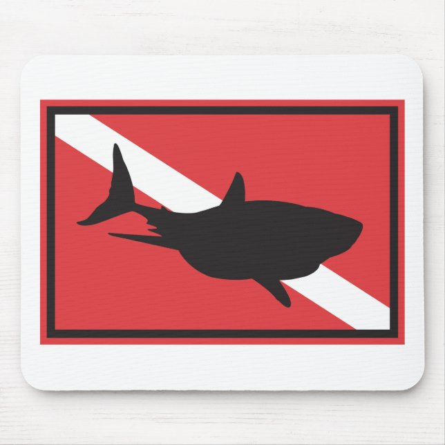 Shark Diving Flag Mouse Pad (Front)