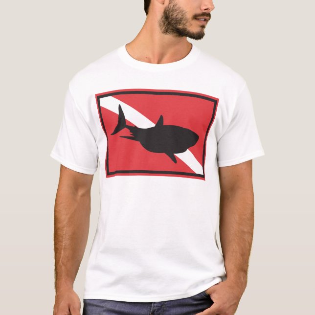 Shark Diving Flag T-Shirt (Front)