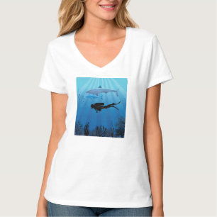 Shark Diving Scuba Diver T-Shirt