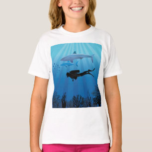 Shark Diving Scuba Diver T-Shirt