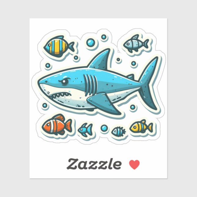 Shark Drawing: Deep Water Stickers #18 (Sheet)