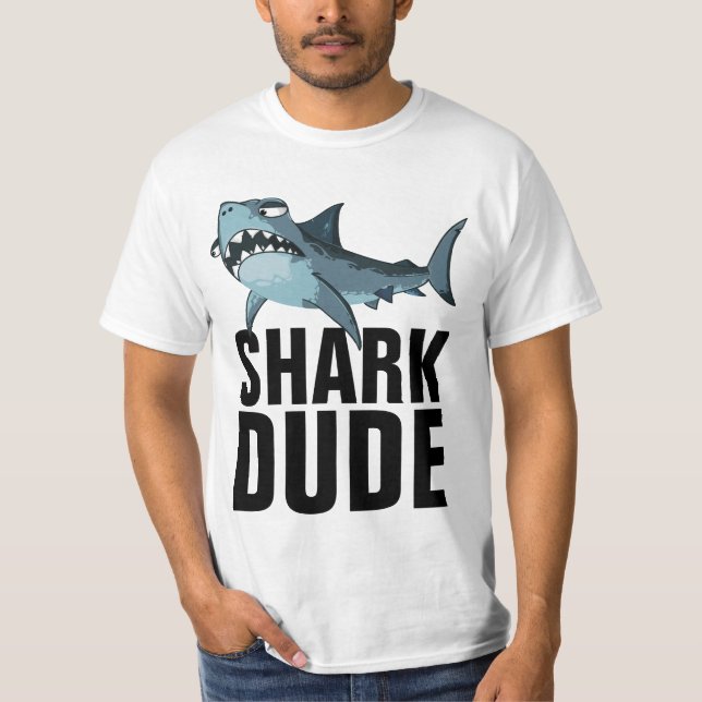 SHARK DUDE MENS T-SHIRTS (Front)