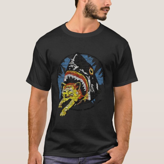 Shark Eating A Cat Shirt  (Front)