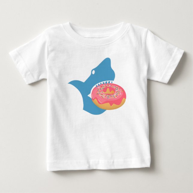 Shark eating a doughnut baby T-Shirt (Front)
