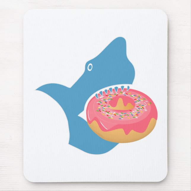 Shark eating a doughnut mouse pad (Front)