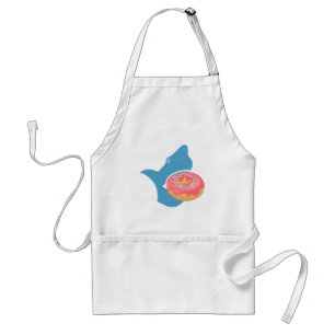 Shark eating a doughnut standard apron