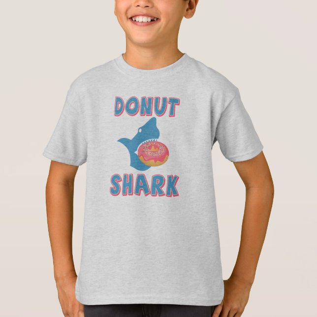 Shark eating a doughnut T-Shirt (Front)