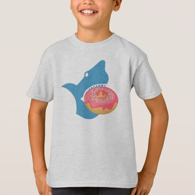 Shark eating a doughnut T-Shirt (Front)