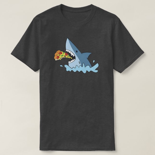 Shark Eating Pizza  1447  T-Shirt (Design Front)