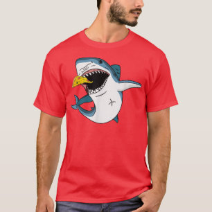 Shark Eating Pizza Food Scuba Diver Animal Lover A T-Shirt
