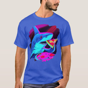 Shark Eating Pizza Funny Cool Pizza SharksT-Shirt T-Shirt