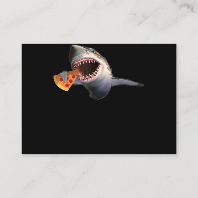 Shark Eating Pizza Shark Lovers Funny Gifts Business Card (Front)
