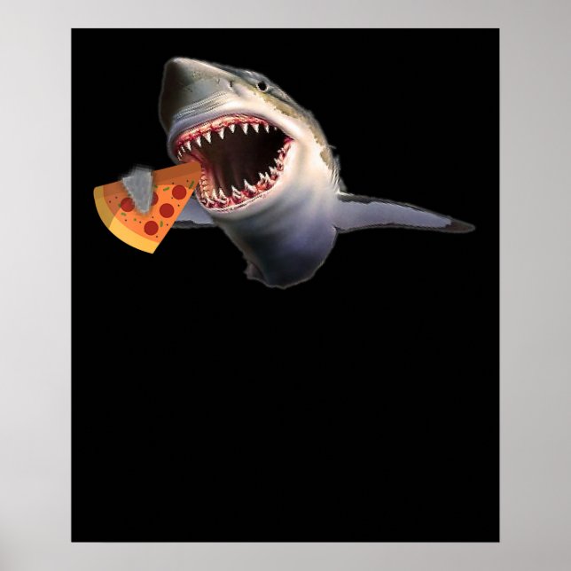 Shark Eating Pizza |  Shark Lovers Funny Kids Gift Poster (Front)