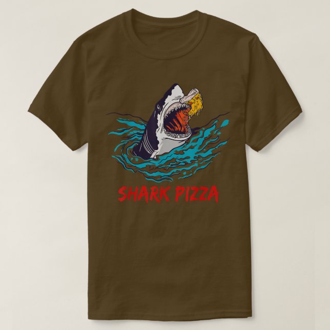 Shark Eating Pizza T-Shirt (Design Front)