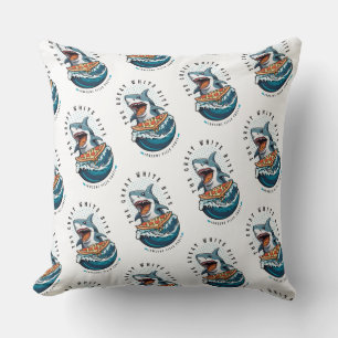Shark Eating Pizza The Great White Bite Jawsome Cushion
