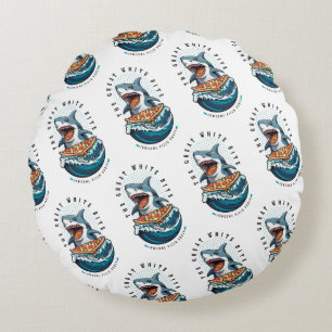 Shark Eating Pizza The Great White Bite Jawsome Round Cushion