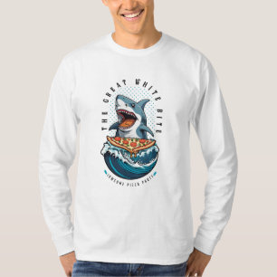 Shark Eating Pizza   The Great White Bite Jawsome  T-Shirt