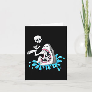 Shark Eats Skeleton Fun Halloween Boys Girls Kids Card