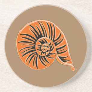 Shark Eye Shell Sandstone Drink Coasters