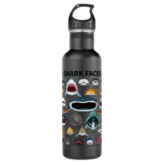 Shark Faces - Type of Shark - Shark Faces of All K 710 Ml Water Bottle